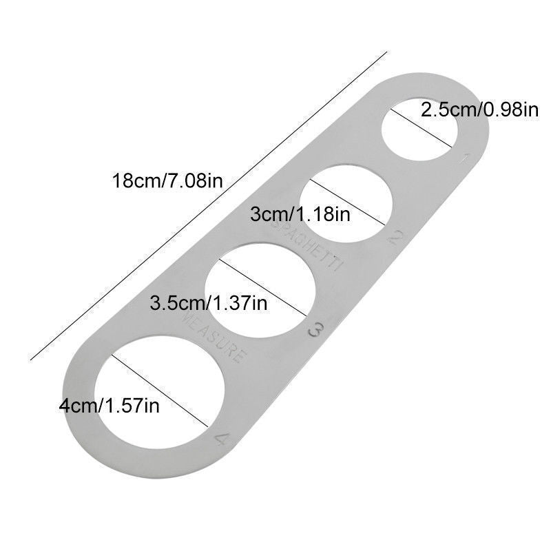 Dosa Spaghetti in Acciaio 4 misure Cucina Dieta dosatore pasta 1-4 Porzioni CHEF