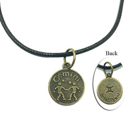 Collana con segno zodiacale catena ciondolo Bronzo Oroscopo Collanina Zodiaco