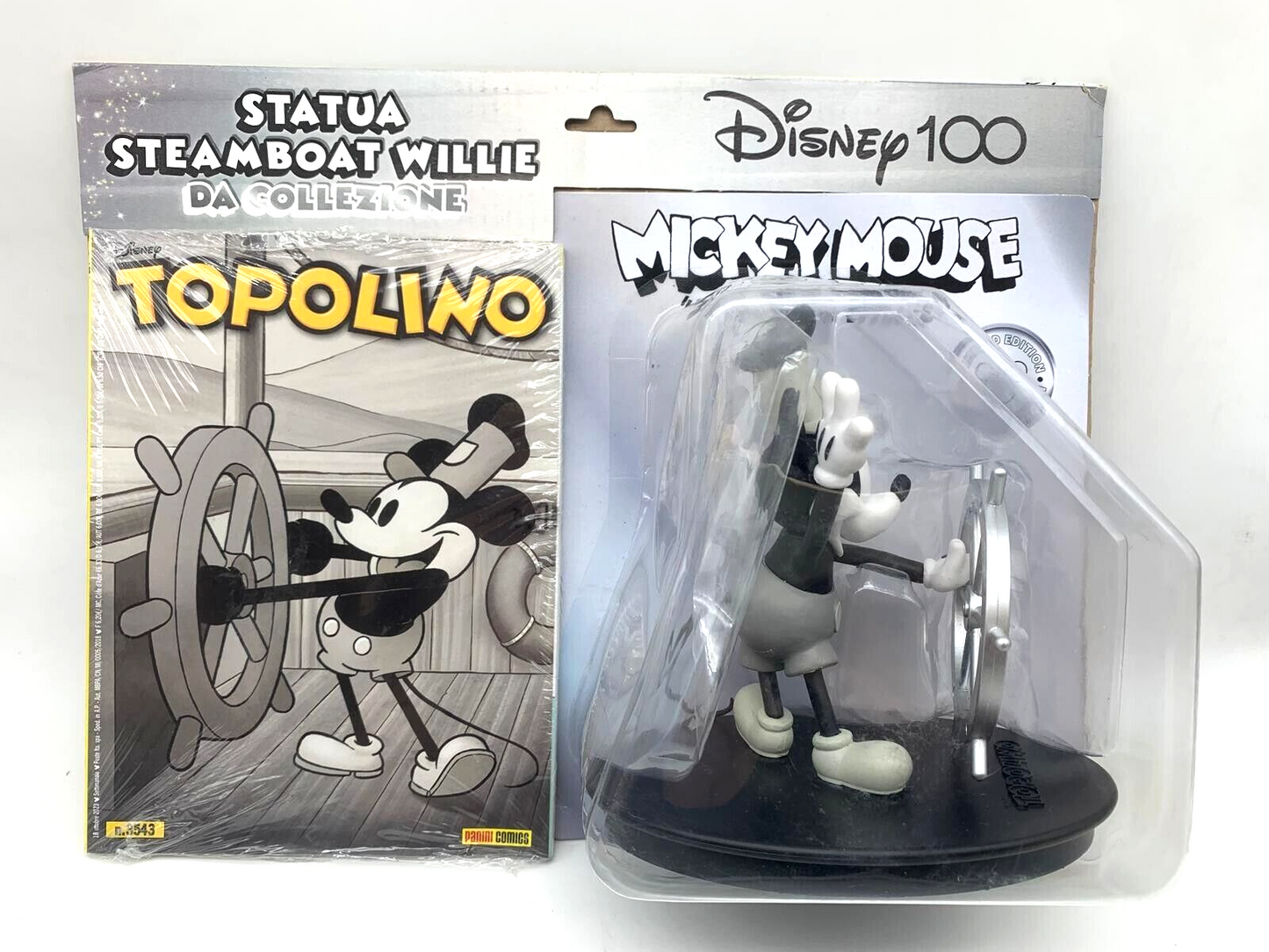 TOPOLINO 3543 da Collezione con Statua Steamboat Willie Disney 100 Blisterato