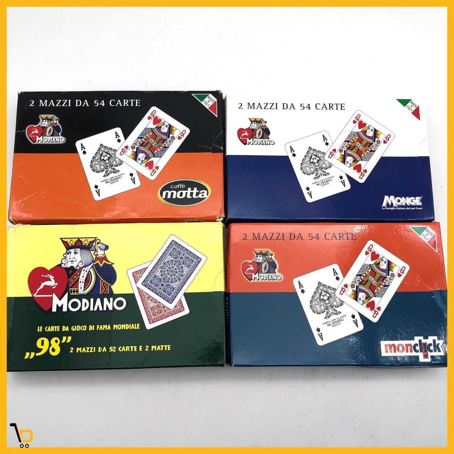 Set 2x Mazzo di carte da gioco Modiano Classiche Ramino e Poker Burraco Scala 40