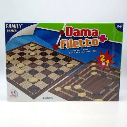 Gioco Dama e Filetto Mulino Giochi di società da Tavolo per famiglia