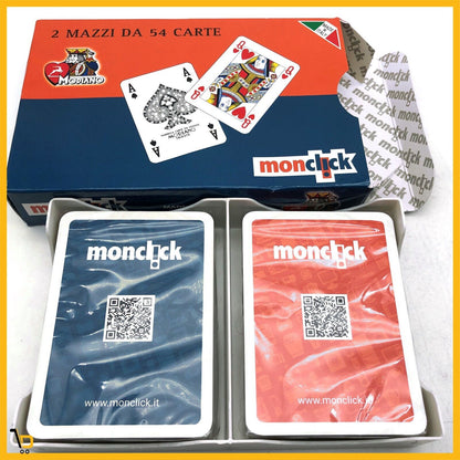 Set 2x Mazzo di carte da gioco Modiano Classiche Ramino e Poker Burraco Scala 40