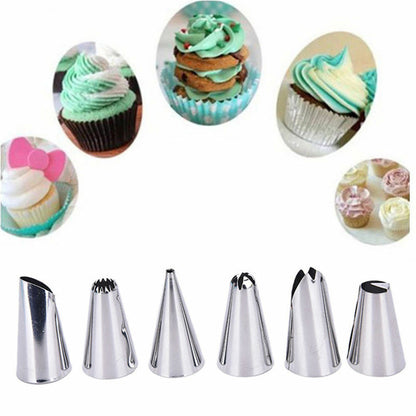 Set Sacco in Silicone 6 ugelli Torte Dolci Pasticceria decorazione Sac a poche