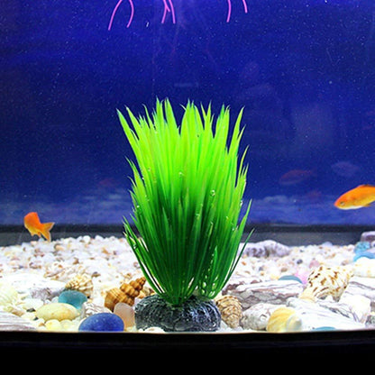 3 Pianta finta per Acquario Piantina Decorazione Artificiale decori Verde 12 cm