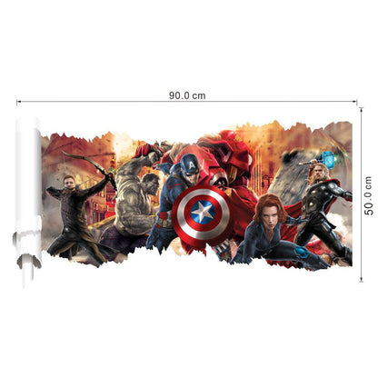 Adesivo Murales parete Cameretta bambini AVENGERS 3D Casa Muro Wall Sticker