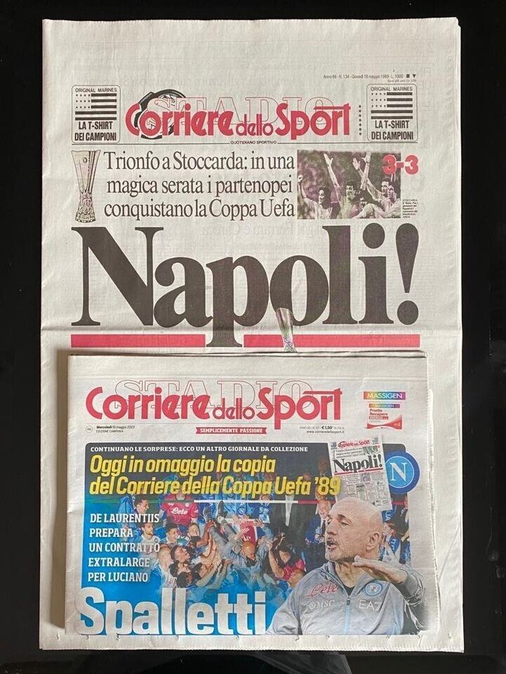 Ristampa CORRIERE dello SPORT NAPOLI Scudetto 1987 1989 Coppa Uefa 1990 Maradona