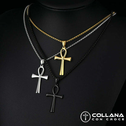 Collana con croce della vita Egiziana di ANKH Egizia Vintage 3d