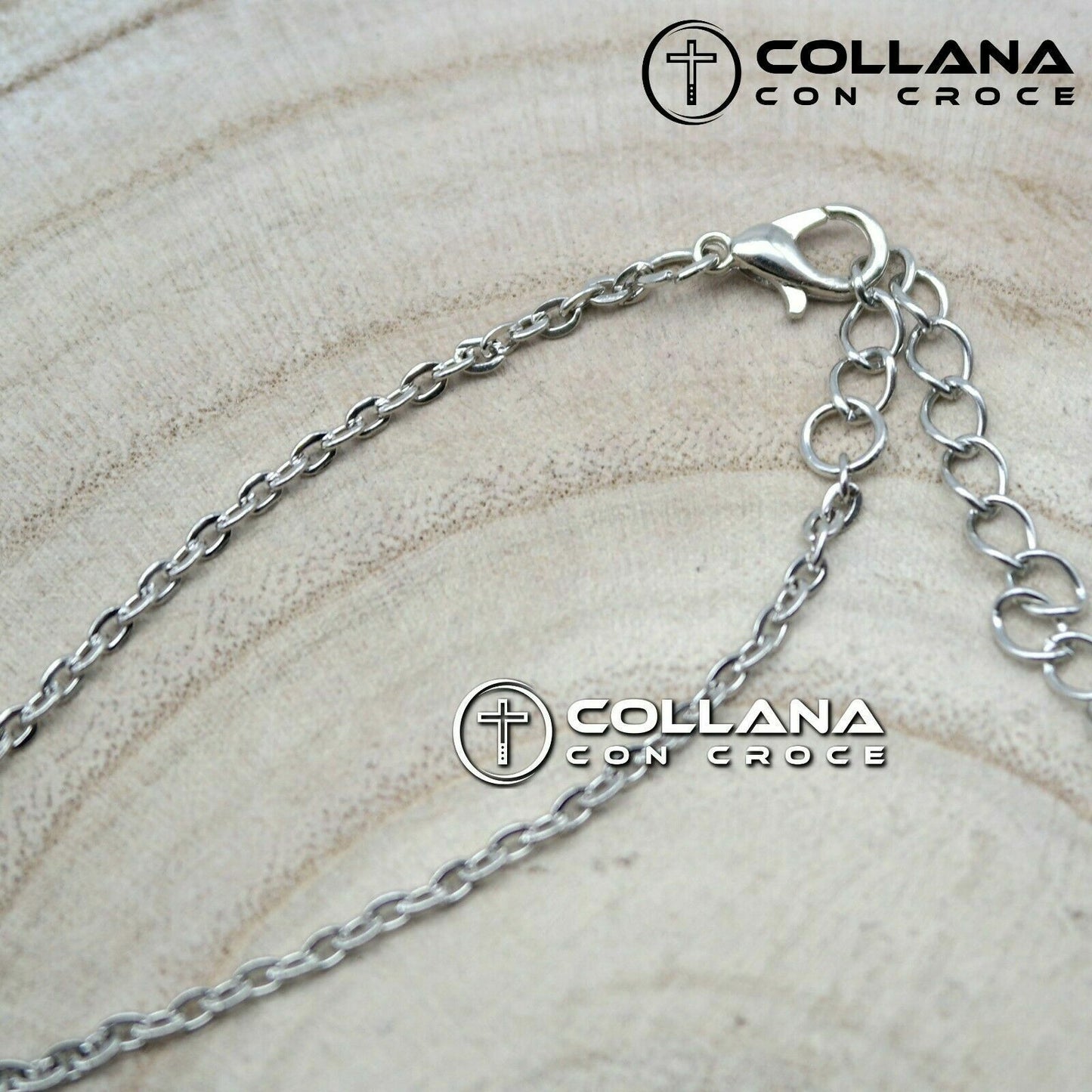 Collana con catena ciondolo Croce Collanina da Uomo Crocifisso Silver pendente