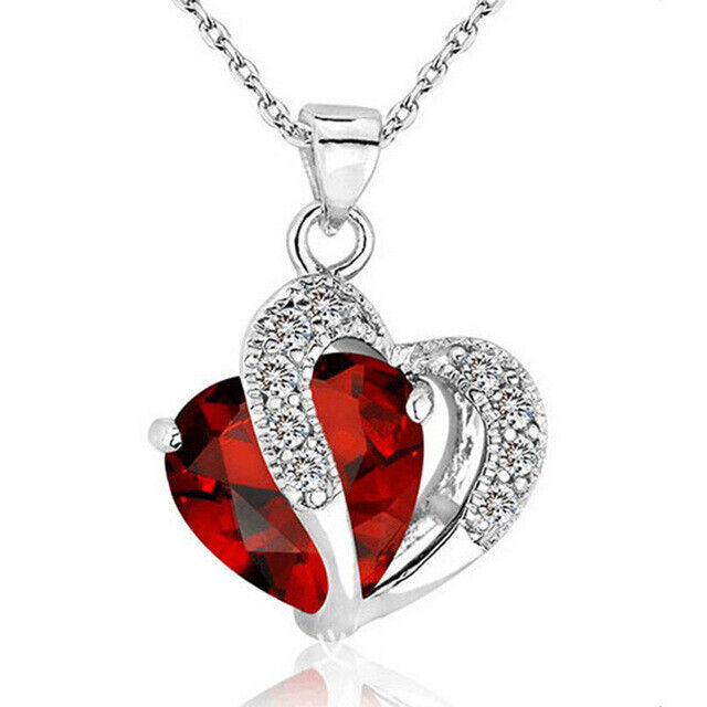 Collana da DONNA con pendente Cuore Strass Ciondolo Ragazza amore romantico