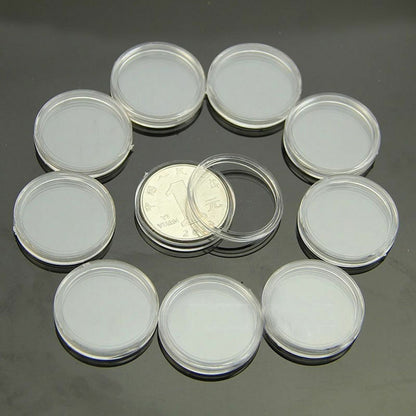 Set 10 pezzi Capsule Portamonete Rotonde Protezione Monete 25 mm Numismatica