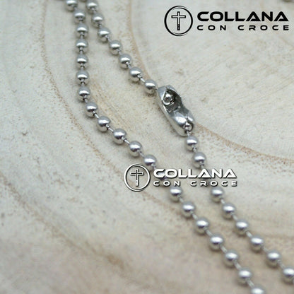 Collana con pendente Ciondolo a Croce Antracite e Silver da Uomo Catena