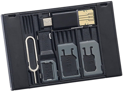 Organizzatore di schede SIM nano micro Lettore schede microSD per USB OTG Case