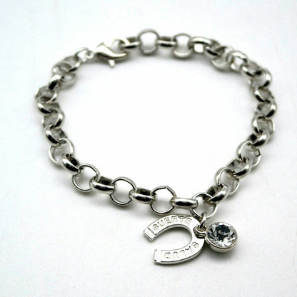 Bracciale Ferro di Cavallo e Punto Luce Cianfa Portafortuna color Silver donna