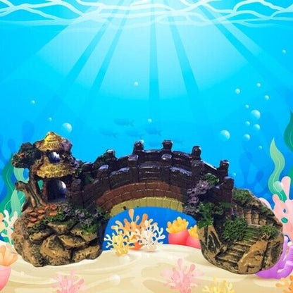 Decorazione per Acquario Ponte Subacqueo Resina acqua Ornamento Vasca