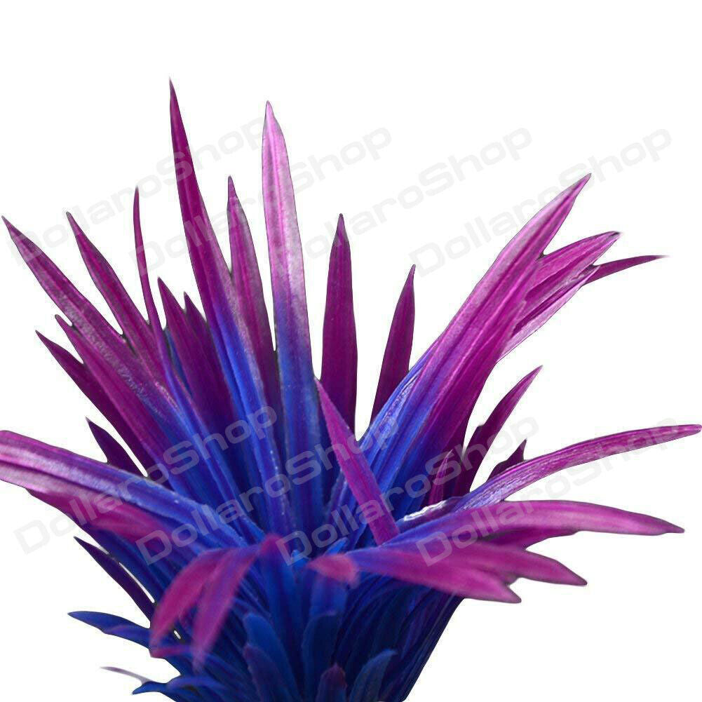 3x Pianta finta per Acquario Piantina Decorazione Artificiale decori Viola 12cm