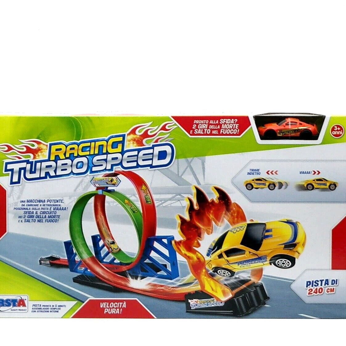 Pista Lancio Giro della morte Auto Giocattolo 1 Macchinina gioco bambini TURBO