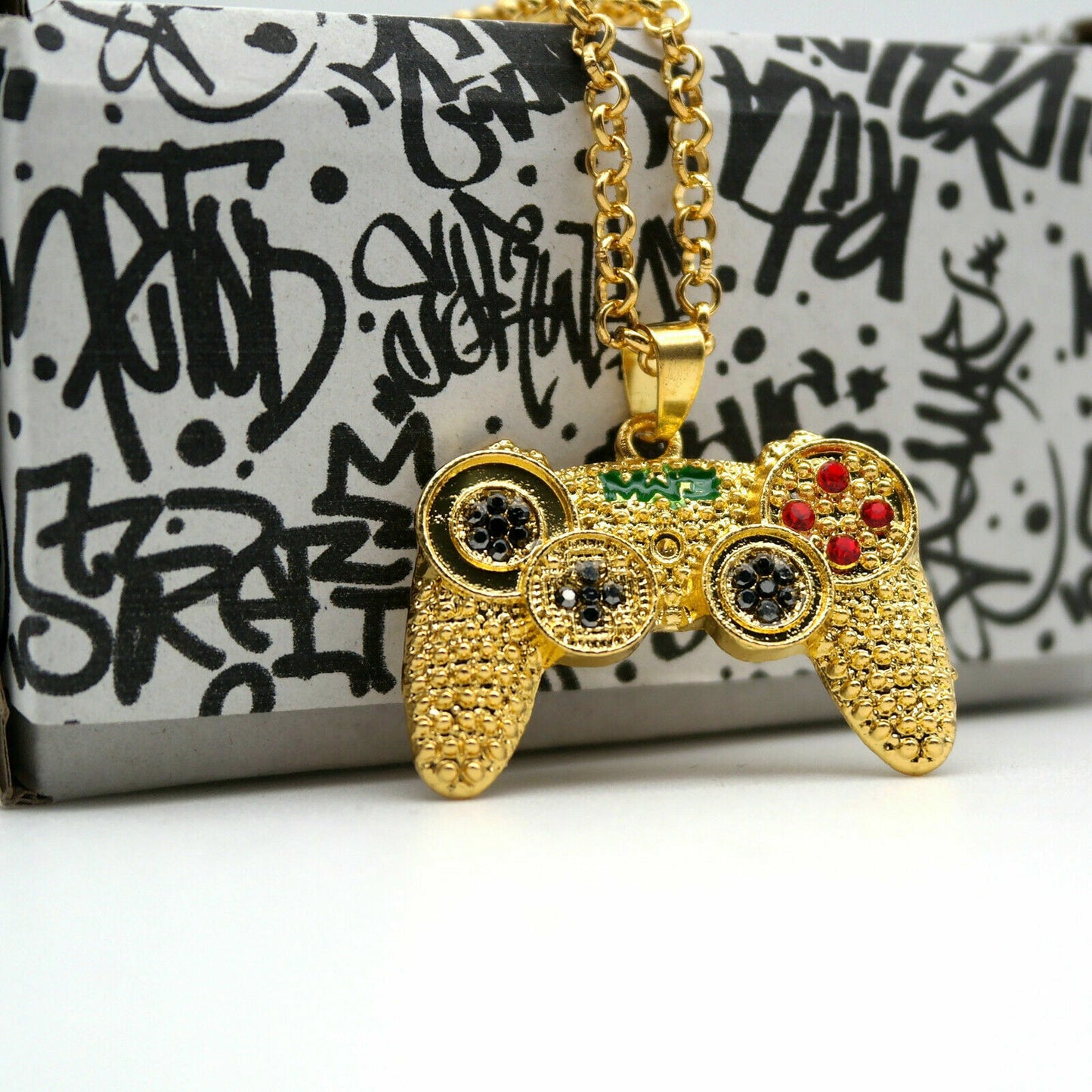 Collana Hip Hop Uomo lunga con Pendente JOYSTICK Rapper CONTROLLER dorato