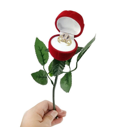 Contenitore per anello a forma di Rosa Rossa finta scatola per regalo Rose box