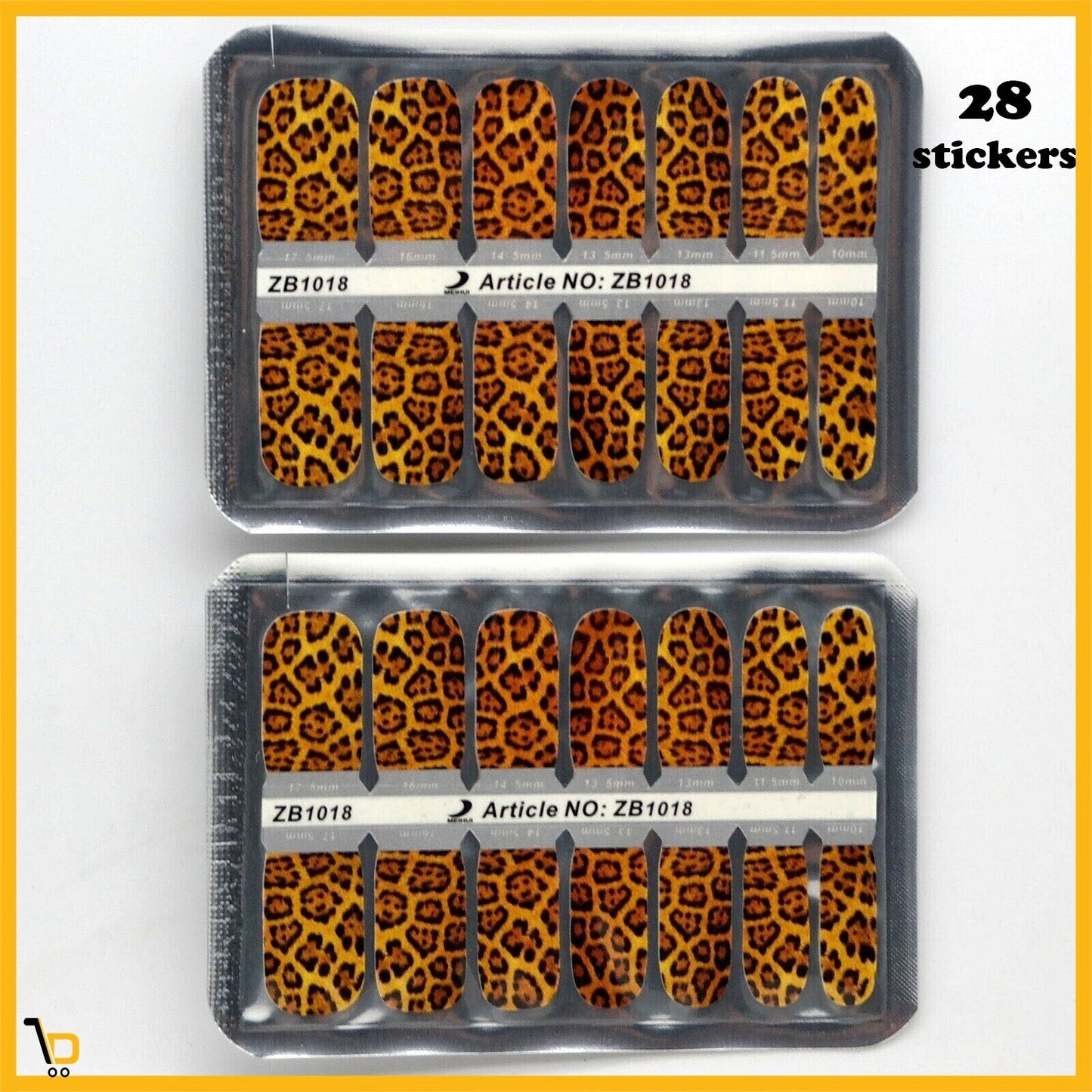 28 stickers PATCH COVER NAIL ART Ricostruzione Unghie adesivi Leopardo