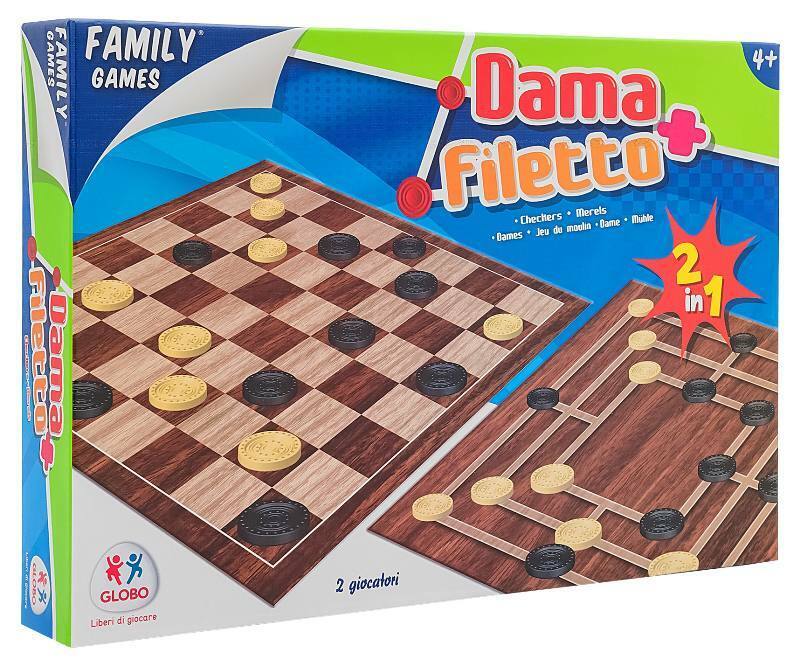 Gioco Dama e Filetto Mulino Giochi di società da Tavolo per famiglia