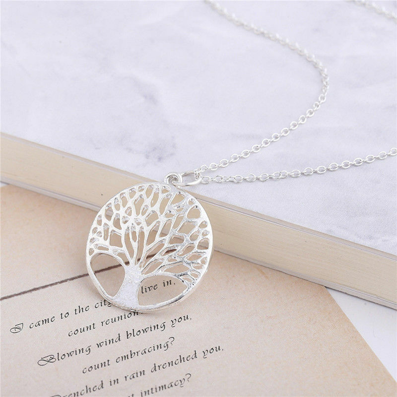 Collana Con Pendente Ciondolo Albero della Vita SILVER Charms Portafortuna