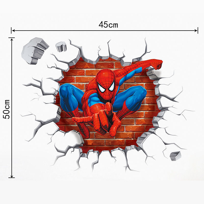 Adesivo Murales parete Cameretta bambini SPIDERMAN 3D Casa Muro Wall Sticker