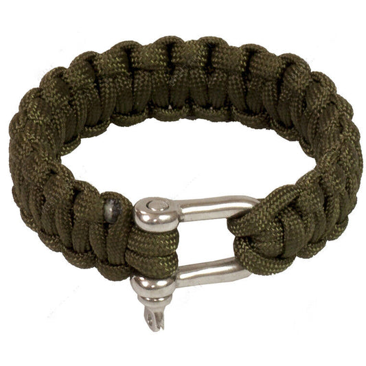 Bracciale Paracord Corda Verde Militare chiusura in Acciaio Sopravvivenza Uomo