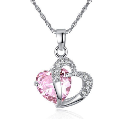 Collana da DONNA con pendente Cuore Strass Ciondolo Ragazza amore romantico