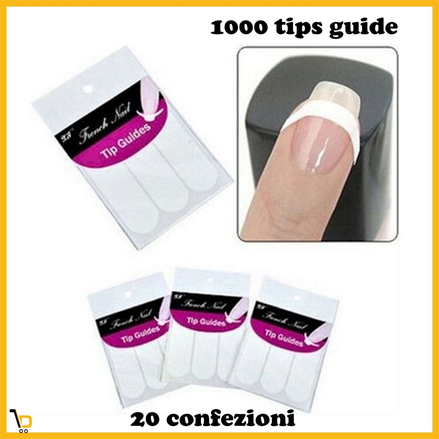 1000 Adesivo Guida per French manicure ricostruzione unghie nail art estetista