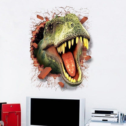 Adesivo Murales parete Cameretta bambini Dinosauro Jurassic Muro Wall Sticker 3D