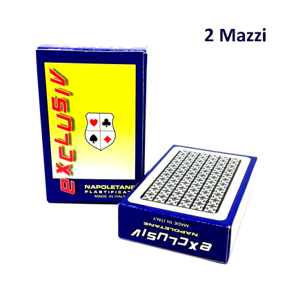 2 Mazzo Carte da GIOCO NAPOLETANE EXCLUSIV - Cartoncino DUPLEX 305 gr/mq