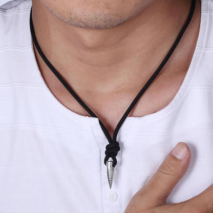 Collana con pendente Ciondolo Proiettile BULLET Stilizzato silver uomo