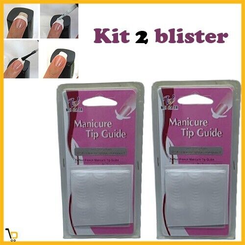 Kit 2 blister Adesivi Guida Tips per Unghie nail art manicure french