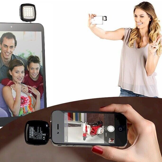 Luce 16 LED per Video Foto o SELFIE di Notte si regola con App FLASH Smartphone