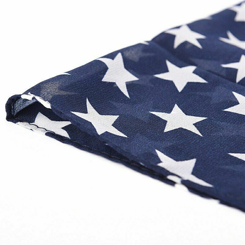 Foulard Bandiera USA Americana Donna Sciarpa 142x48 cm Stati Uniti Stars America