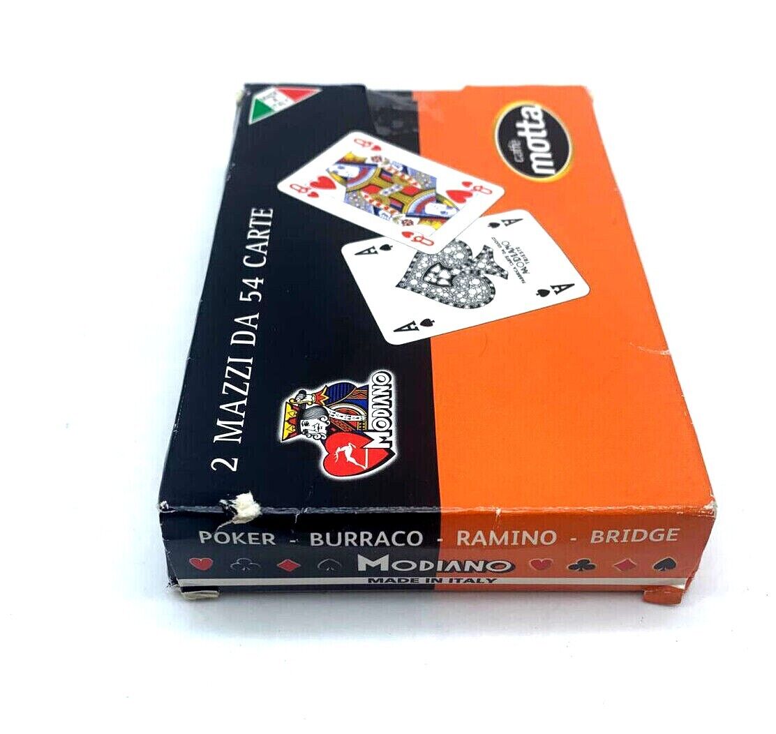 Set 2x Mazzo di carte da gioco Modiano Classiche Ramino e Poker Burraco Scala 40