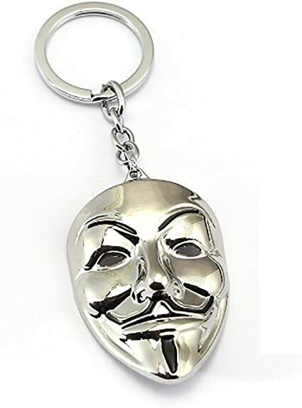 Portachiavi porta chiave in Metallo Anonymous idea regalo Vendetta V Maschera