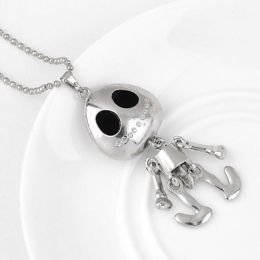 Collana da donna con pendente Simpatico alieno ufo silver