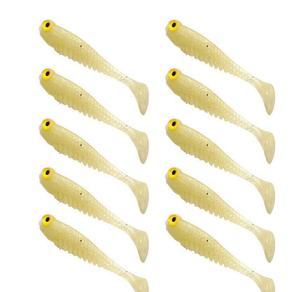 Set 10 Esca per pesca Morbido Silicone 7,5 cm Artificiale finta pesce Siliconica