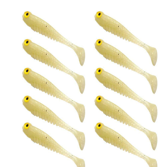 Set 10 Esca per pesca Morbido Silicone 7,5 cm Artificiale finta pesce Siliconica