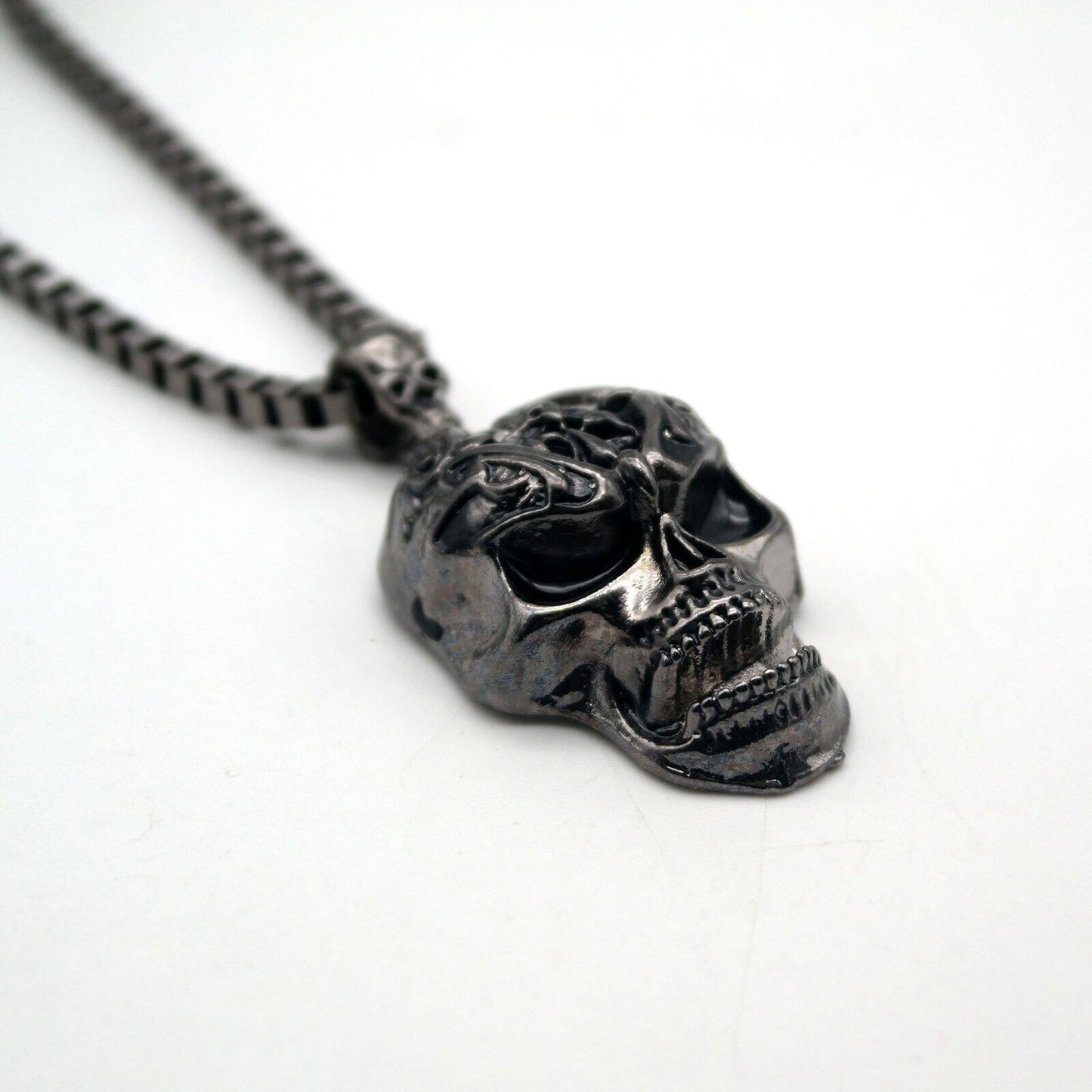 Collana con pendente Ciondolo Cranio Teschio SKULL Moda UOMO Rock Punk