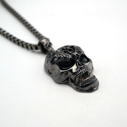 Collana con pendente Ciondolo Cranio Teschio SKULL Moda UOMO Rock Punk