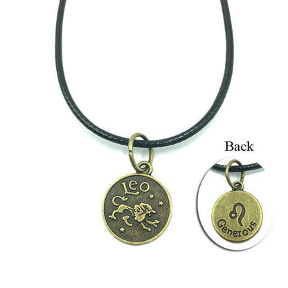 Collana con segno zodiacale catena ciondolo Bronzo Oroscopo Collanina Zodiaco