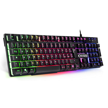 Tastiera Gaming Italiana 105 Tasti Semi-meccanica Retroilluminazione LED RGB