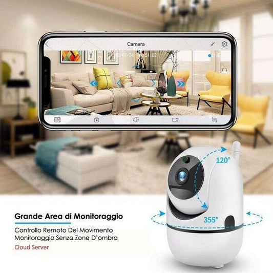 Telecamera IP Camera HD 720P WiFi con microfono Motorizzata Wireless Cloud P2P