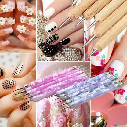 Kit Spot Dotting Tools nail art ricostruzione unghie finte french decorazione