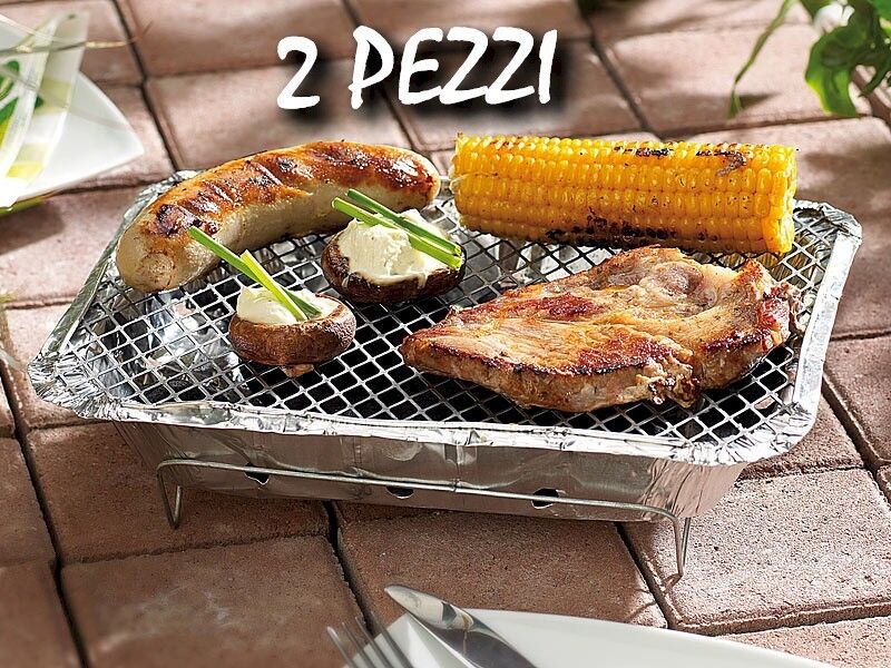 2 Set Barbecue BBQ portatile da tavolo a carbonella Barbeque Carbone griglia