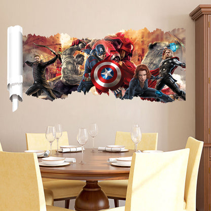 Adesivo Murales parete Cameretta bambini AVENGERS 3D Casa Muro Wall Sticker