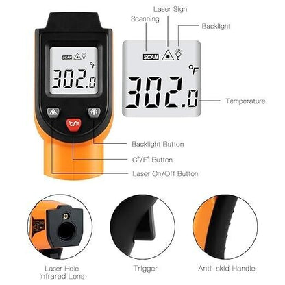 Termometro a infrarossi laser digitale misuratore pistola temperatura termica pe