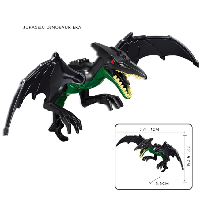 Action Figure Jurassic Black Dinosauro Pterodattilo Nero Dino Giocattoli